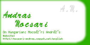 andras mocsari business card